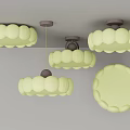 Modern Cloud Shaped Ceiling Lights With White Lampshade Black Base And Soft Glow