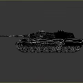 Military Vehicles Two Tanks With Blue Exterior And Camouflage Color Patterns