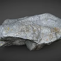Natural Gray Stone With Textured Surface And Yellow Specks As Raw Decorative Material