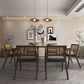 Elegant Modern Living and Dining Room With Beige Sofa Armchairs Round Coffee Table And Artwork