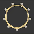 Luxury Gold Crown Jewelry With Shiny White Beads And Elegant Design