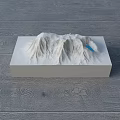 Commercial Display Equipment Mountain Shaped Model With Blue Area On Square Base Wooden Floor