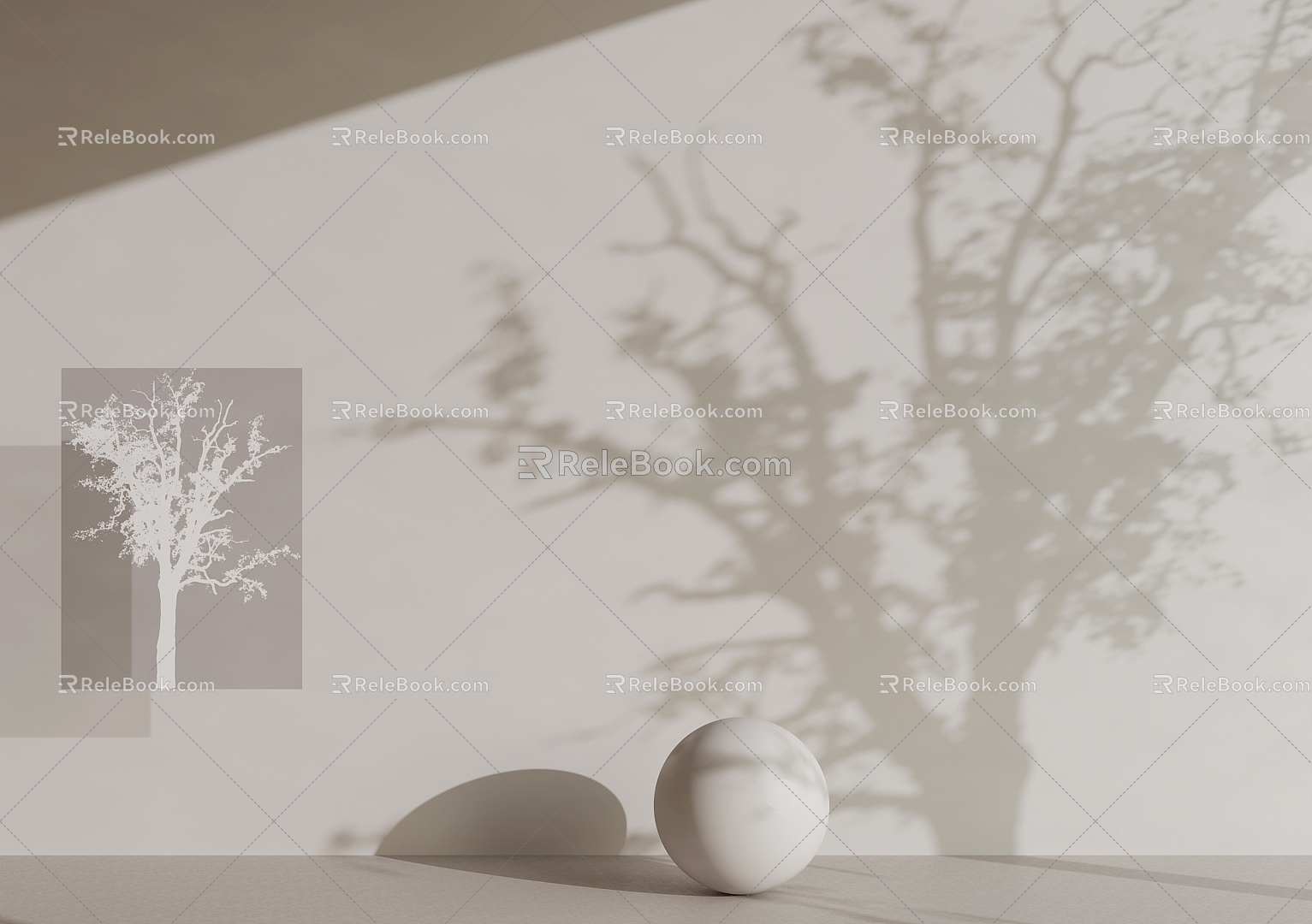 tree shadow board 3d model