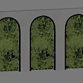 Three Arched Green Wall Design With Lush Green Plants And Gray Frame