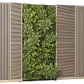 Living Plant Wall With Vertical Slats For Modern Interior Design 3d model