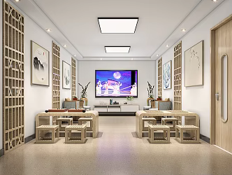 New Chinese Chess Room 3d model