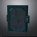Blue Security Safe With Double Doors Geometric Patterns And Numeric Keypad