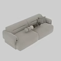 Modern Two Seater Sofa with Color Options in Beige and Olive Green