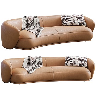 Light Luxury Curved Multiplayer Sofa 3d model