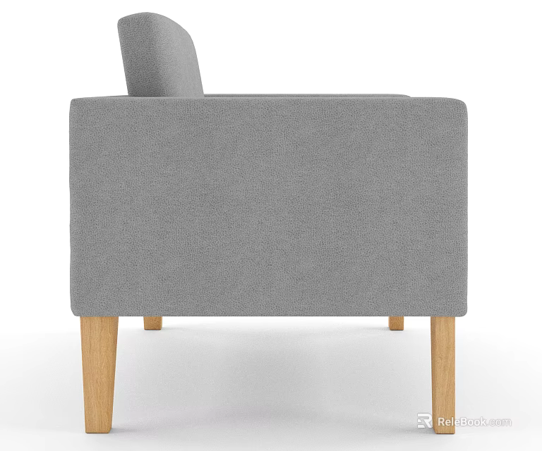 Modern Gray Fabric Single Sofa With Wooden Legs And Comfortable Design 3d model