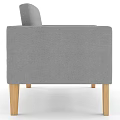 Modern Gray Fabric Single Sofa With Wooden Legs And Comfortable Design 3d model