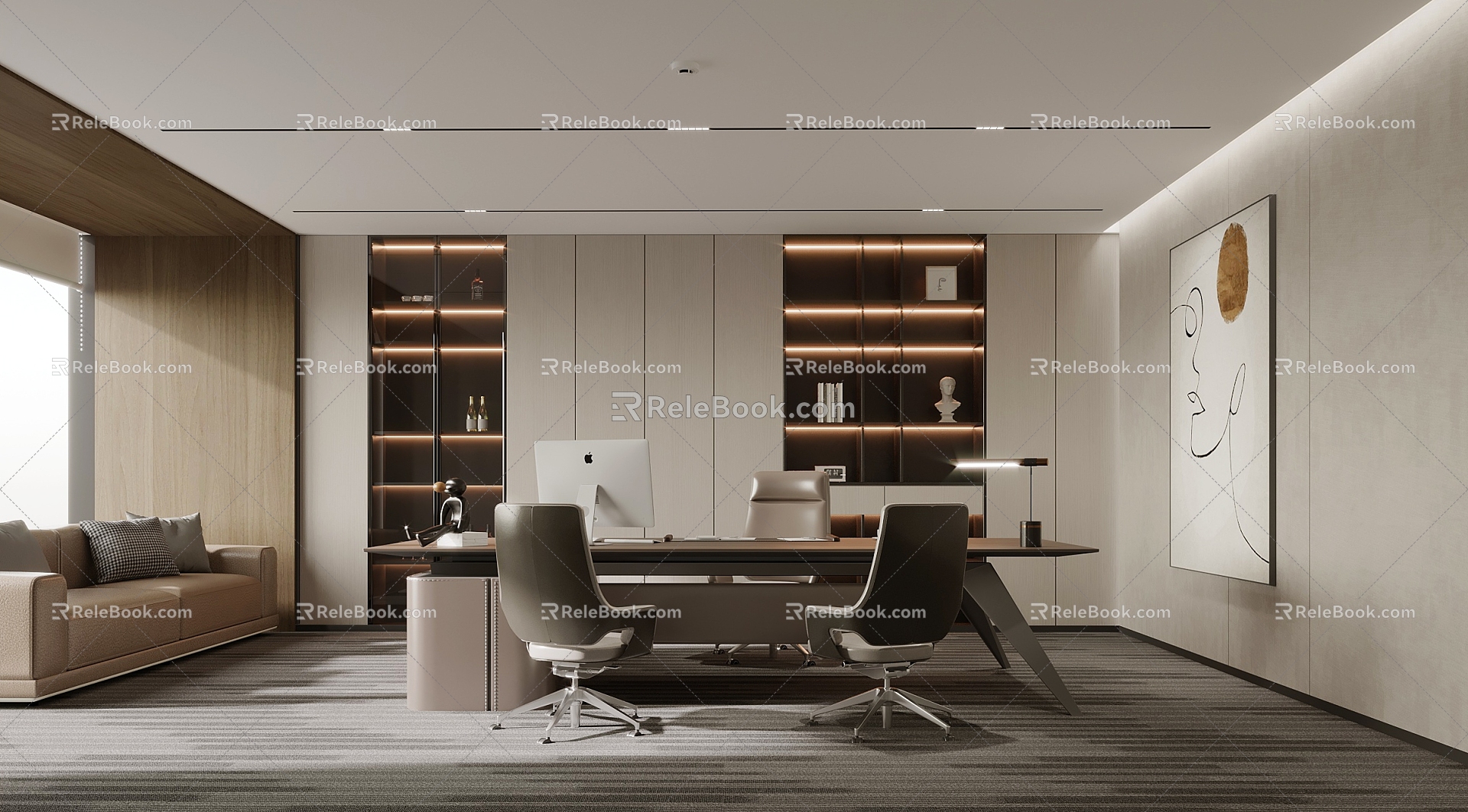 Manager's Office Chairman's Office Desk Office Space 3d model