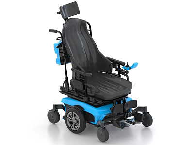 Medical Electric Wheelchair With Black Seat Blue Frame Adjustable Design 3d model