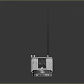 White Compact Automatic Weapon System With Antenna And Rotating Base 3d model