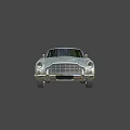 Classic White Sports Car With Vintage Design And Sleek Body On Red Background