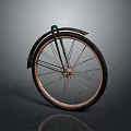 Vintage Green Bicycle Wheel With Metal Spokes Classic Design And Retro Look
