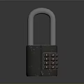 Sturdy Metal Padlock With Combination Dials And Secure U Shaped Shackle