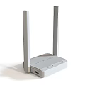 HESINETIC Wireless Router With LED Indicators Ethernet Ports And WiFi Signal Icons White Design