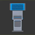 Interactive Self Service Kiosk With Blue Illuminated Screen And Modern Stand Design 3d model