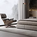 Modern Luxury Double Bed Interior With Textured Wall Plush Pillows And Large Window
