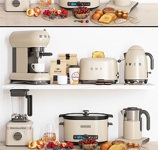 Modern Kitchen Appliances Bread Maker Coffee Machine Kitchen Appliances 3d model