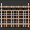 Copper Double Layer Metal Storage Rack With Hooks For Bathroom Kitchen Organization 3d model