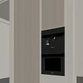 Built in Oven and Coffee Machine Integrated in Modern Kitchen Cabinet Design