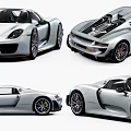 Modern Silver Sports Cars Showcasing Sleek Exterior Design From Multiple Angles