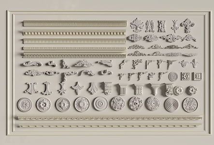 Gypsum line gypsum components carved 3d model