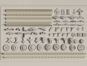 Gypsum line gypsum components carved 3d model