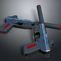 Futuristic Sci Fi Weapon Design With Red Accents And Gray Tactical Body Details