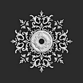 French PU lamp plate round ceiling shape decorative parquet combination lamp pool hollow imitation gypsum lamp holder carved disc 3d model