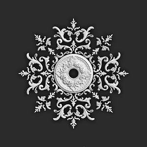 French PU lamp plate round ceiling shape decorative parquet combination lamp pool hollow imitation gypsum lamp holder carved disc 3d model