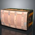 Vintage Wooden Storage Chest With Metal Straps And Decorative Hardware For Home Organization