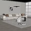 Modern sofa coffee table combination 3d model