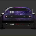 Purple Sports Car With Modified Wide Body Rear Spoiler And Alloy Wheels
