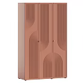 Modern Minimalist Light Grey Chest Of Drawers With Elegant Embossed Arch And Vertical Groove Design