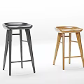 Modern Bar Stools Black And Wooden Minimalist Design With Sleek Seats And Sturdy Legs