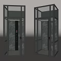 Modern Elevator Design With Glass Enclosure Metal Frame And Transparent Doors