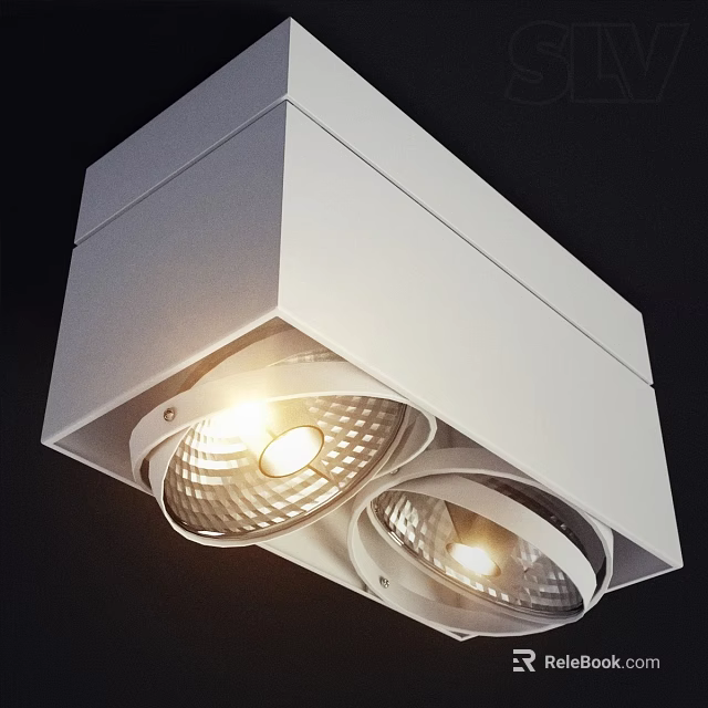White Recessed Double Head Spotlights For Modern Ceiling Illumination Design 3d model 