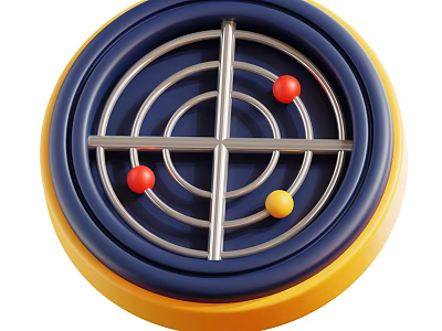 Smart Machine With Circular Metal Frame And Colorful Balls For Interactive Fun 3d model