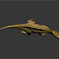 Realistic Yellow Spinosaurus Dinosaur Model With Sail Back In Standing Pose