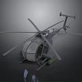 Detailed Gray Helicopter Model With Rotors Fuselage Landing Gear And Design