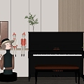 Modern Piano Ornaments Decorative Painting 3d model