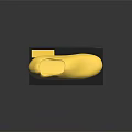 Golden Football Boot Displayed On Black Base With Shiny Reflective Surface 3d model