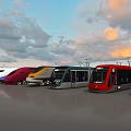 modern high-speed rail high-speed rail maglev train 3d model