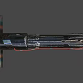 Futuristic Sci Fi Weapon With Metallic Body Blue Energy Core And Detailed Structure