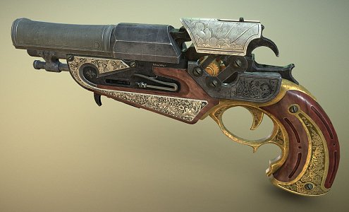 Weapons revolver 3d model