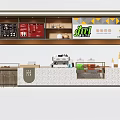 Modern Restaurant Bar Counter With Curved Design Food Display And Bar Stools