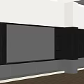 Modern TV Wall Design With Wooden Panels Open Shelves And White Cabinets